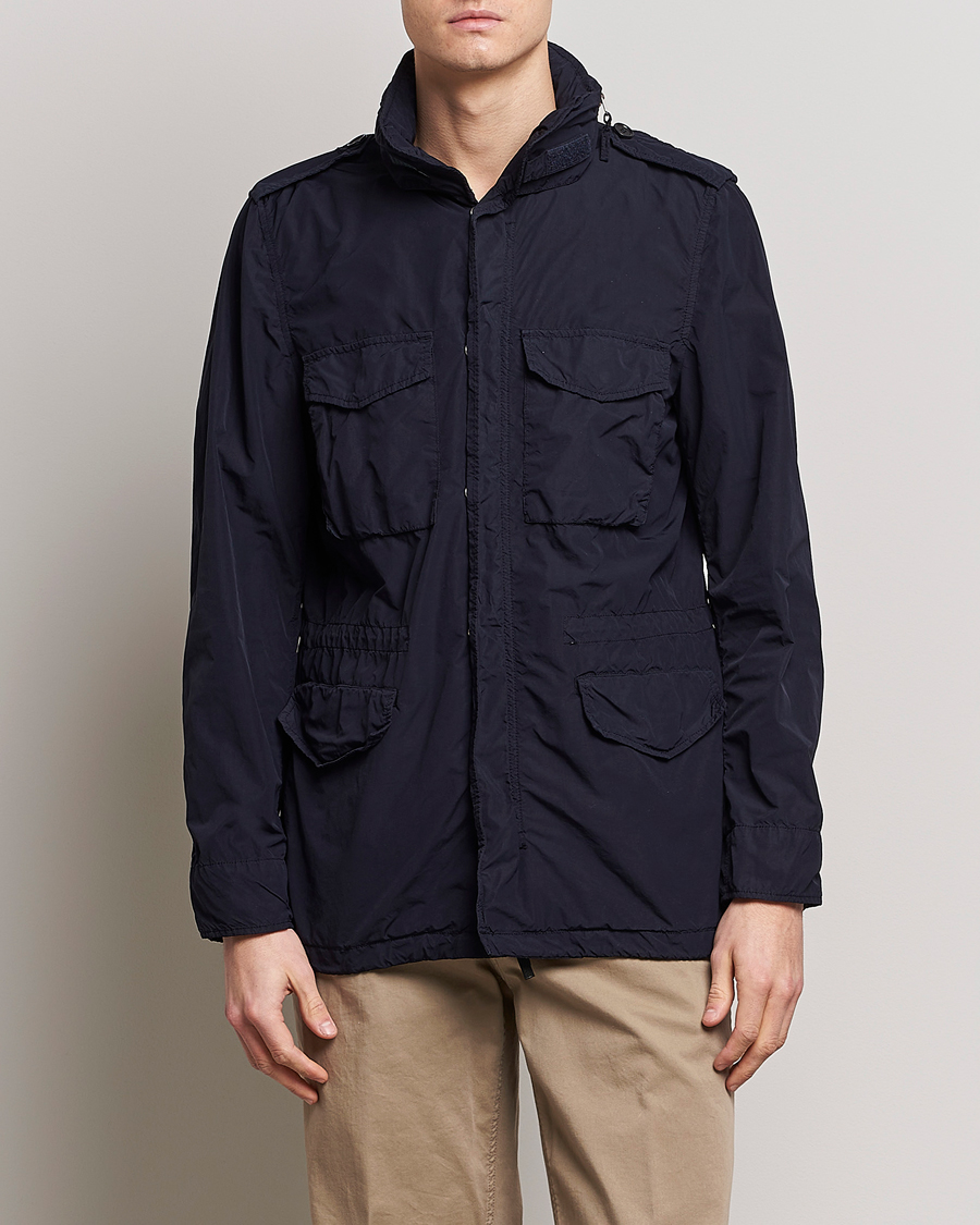 Men | Field Jackets | Aspesi | Giubotto Garment Dyed Field Jacket Navy
