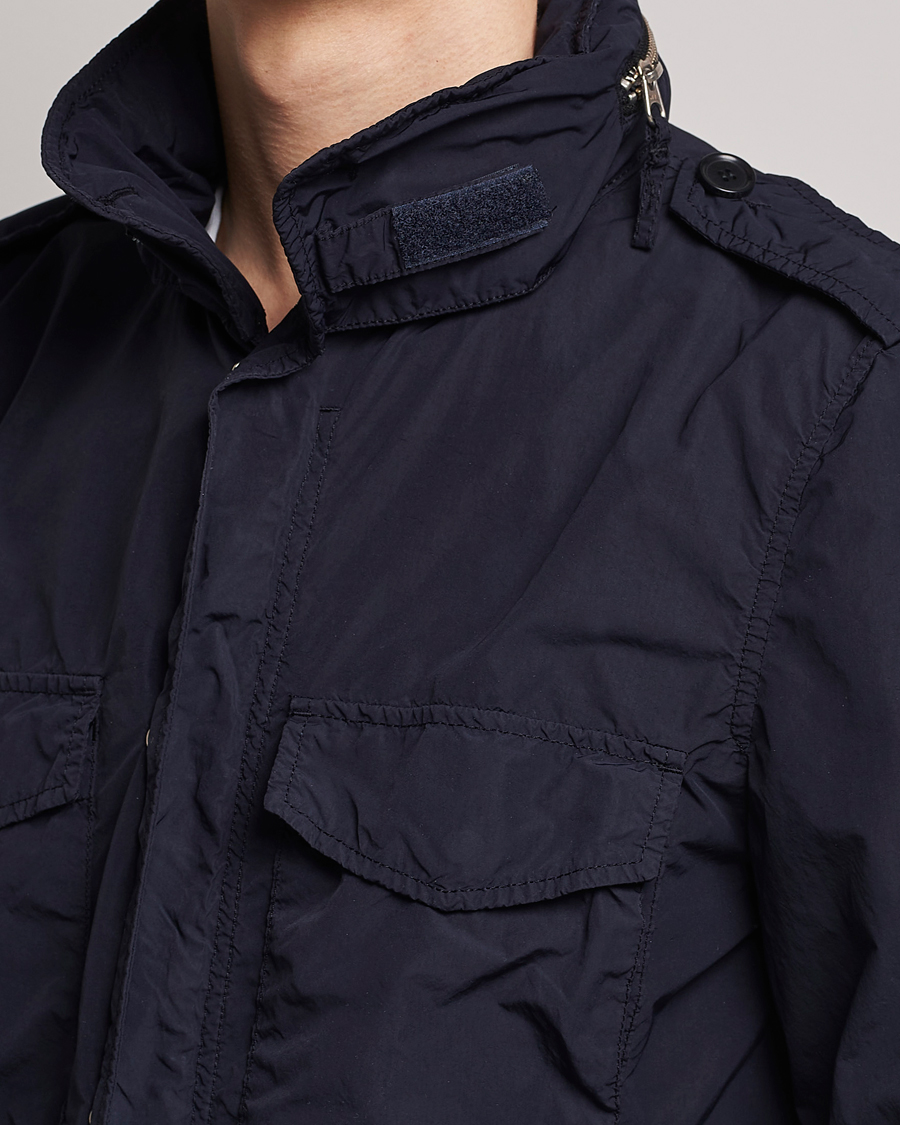 Aspesi Giubotto Garment Dyed Field Jacket Navy at CareOfCarl.com