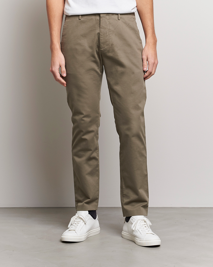 Men | Trousers | NN07 | Theo Regular Fit Stretch Chinos Green Stone