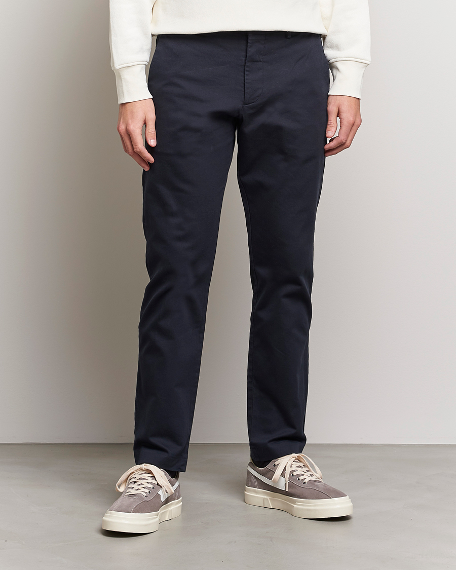 Men | Trousers | NN07 | Theo Regular Fit Stretch Chinos Navy Blue