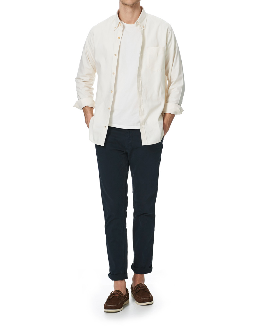 Men | Shirts | NN07 | Levon Oxford/Cashmere Shirt Egg White