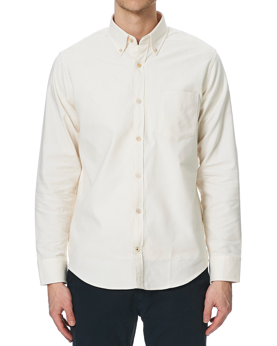 Men | Shirts | NN07 | Levon Oxford/Cashmere Shirt Egg White