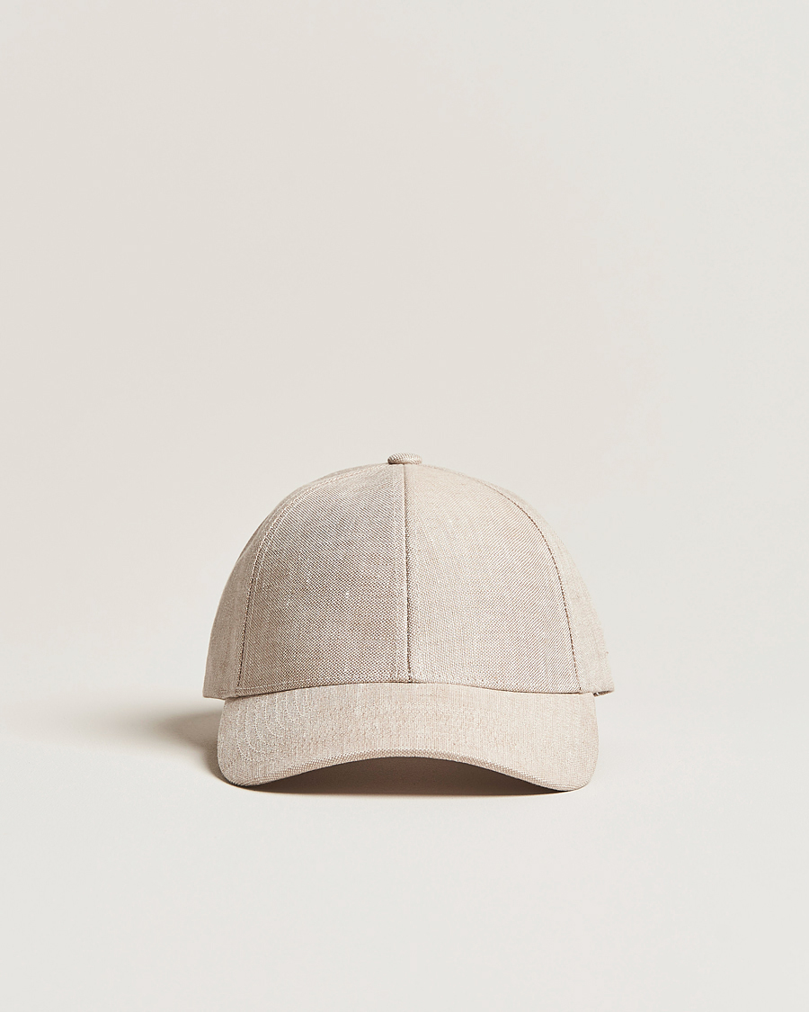 Men | Hats & Caps | Varsity Headwear | Linen Baseball Cap Hampton Beige