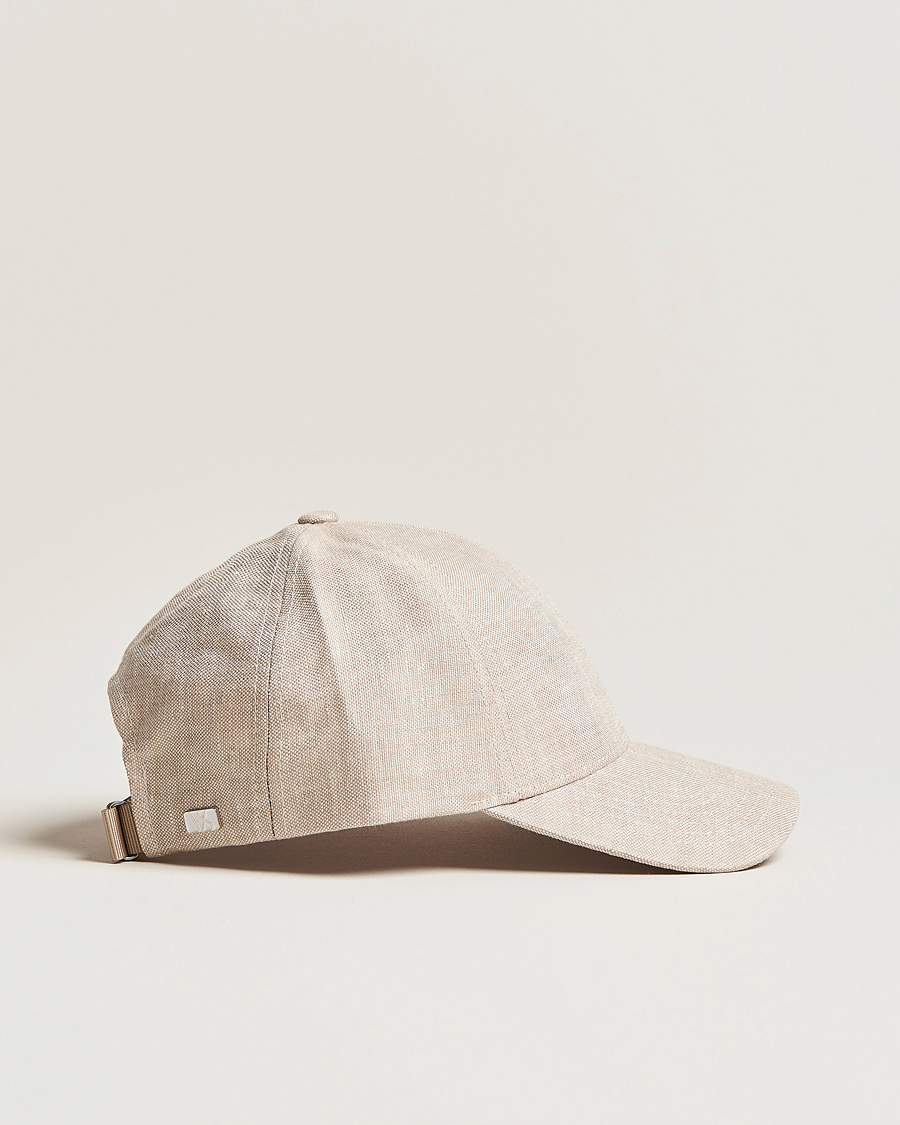 Men | Caps | Varsity Headwear | Linen Baseball Cap Hampton Beige