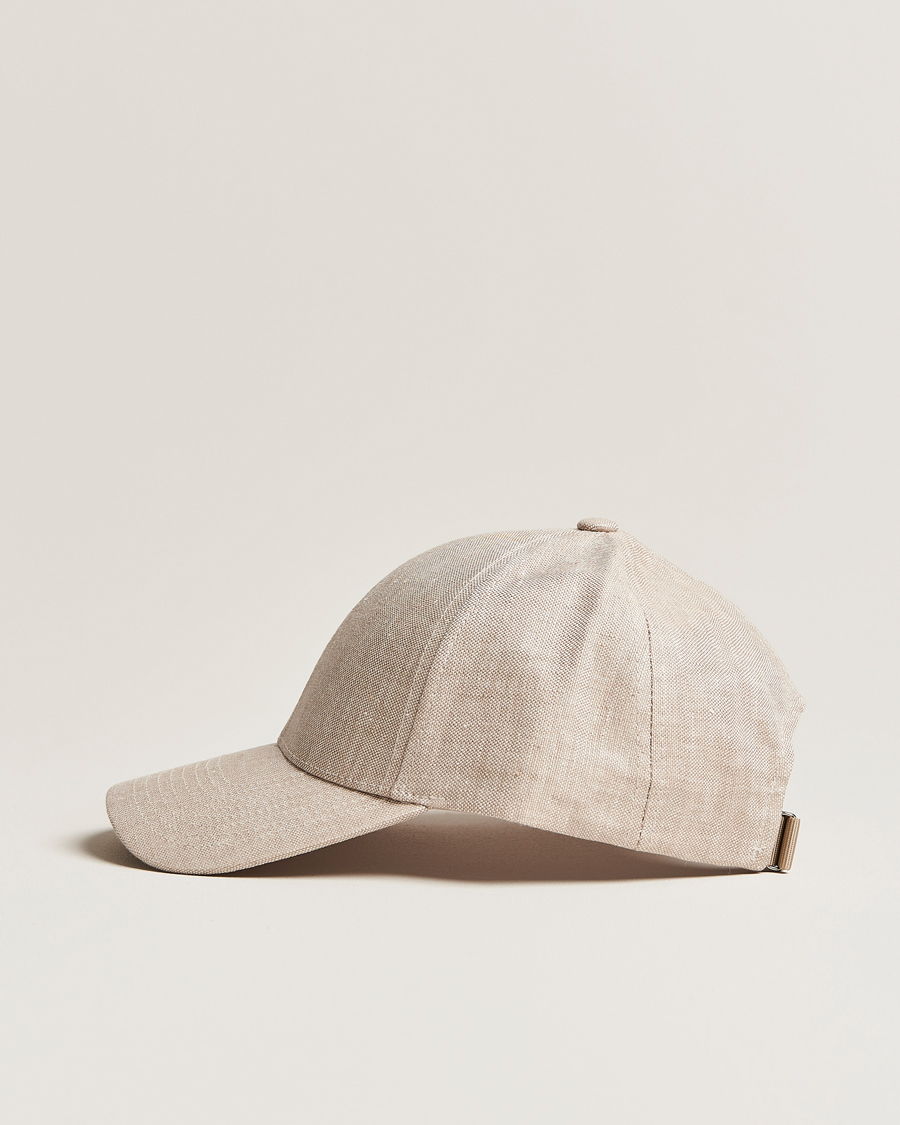 Men | Hats & Caps | Varsity Headwear | Linen Baseball Cap Hampton Beige
