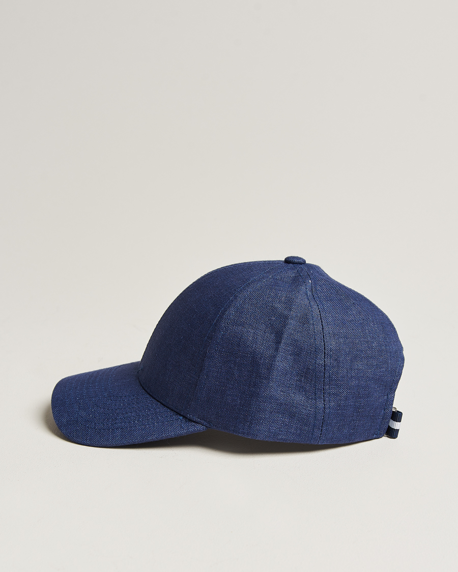 Men | Varsity Headwear | Varsity Headwear | Linen Baseball Cap Oxford Blue