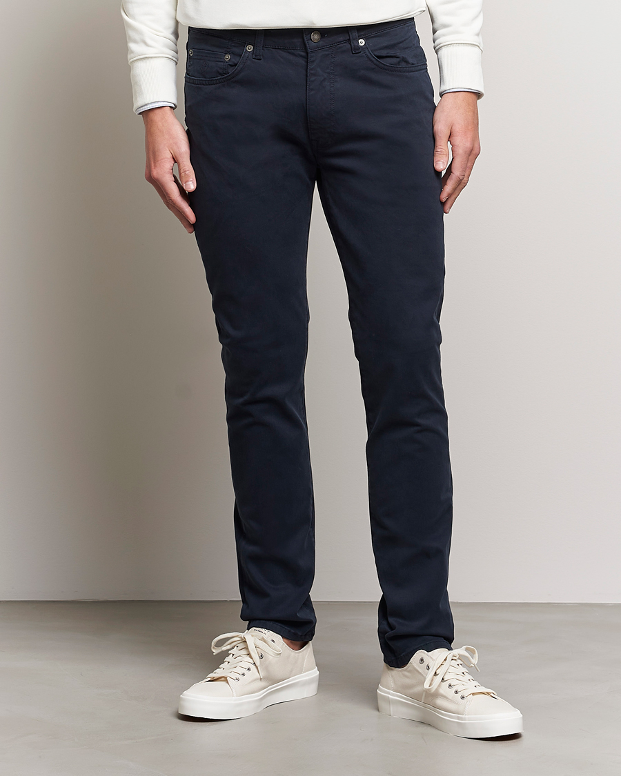 Men | Casual Trousers | GANT | Hayes Desert Jeans Navy