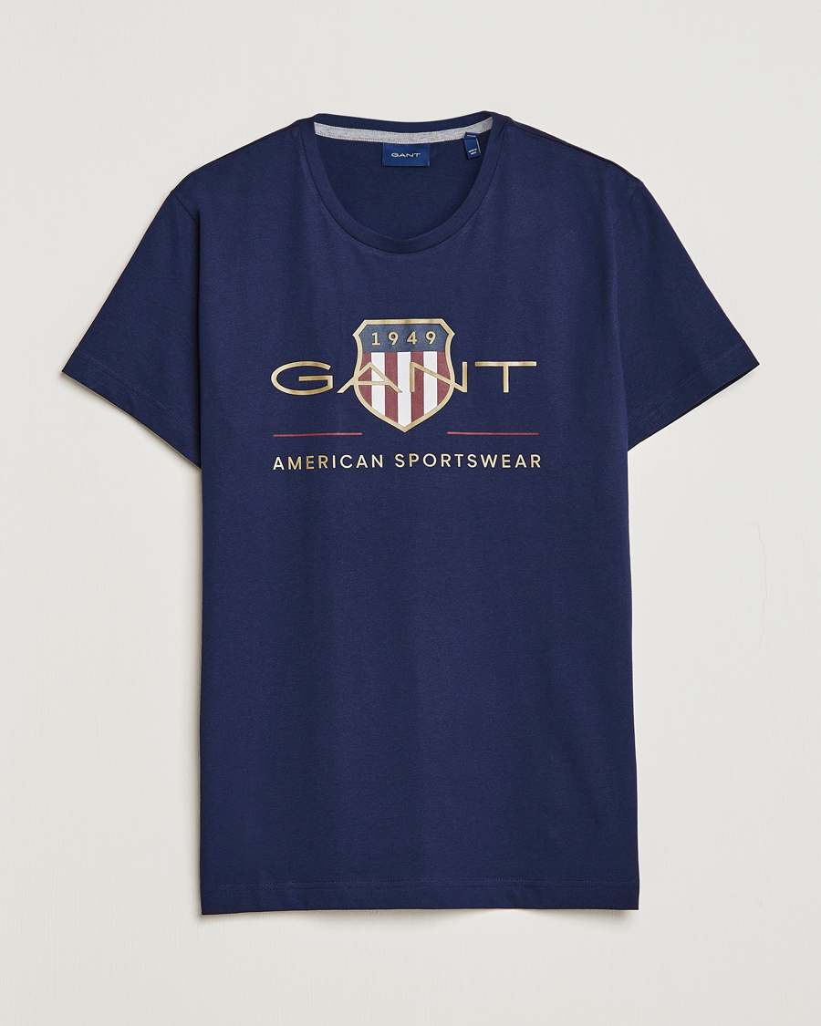 Men | T-Shirts | GANT | Archive Shield Logo T-Shirt Evening Blue