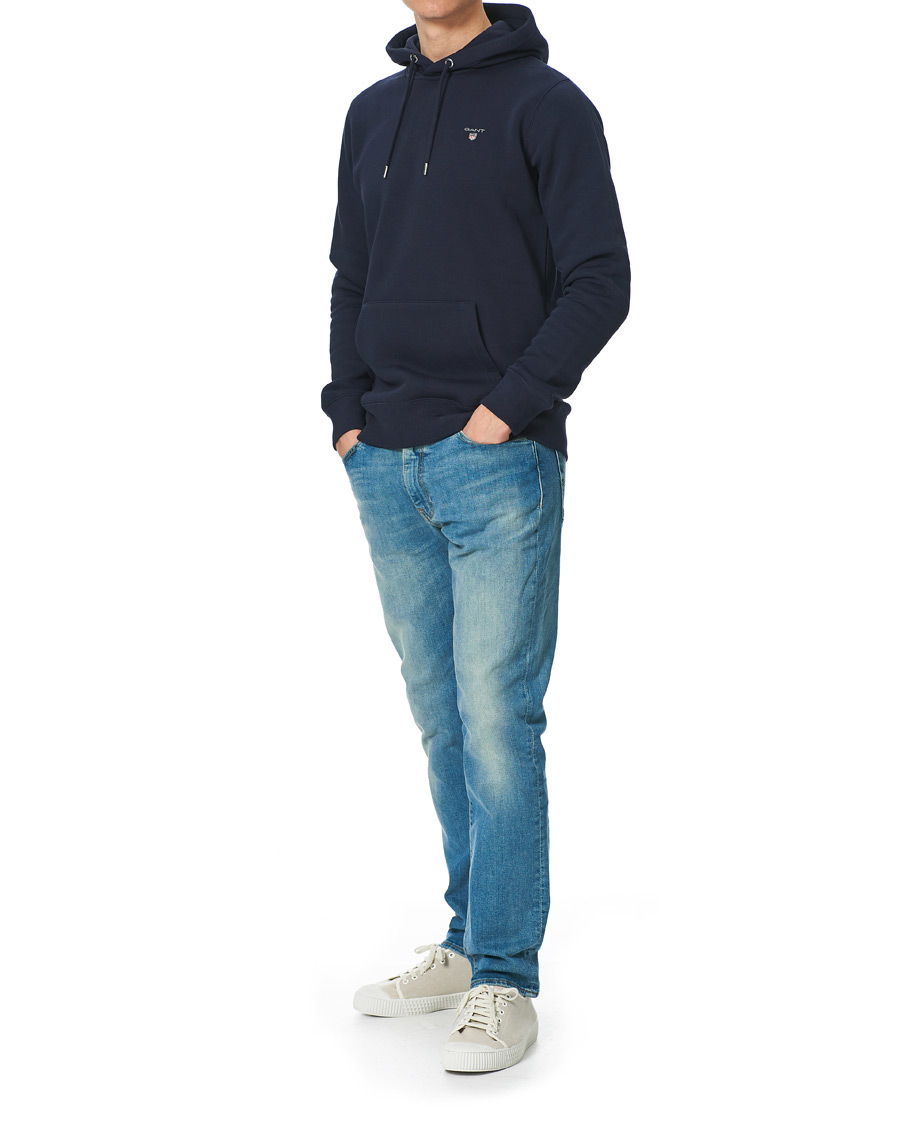 Men | Sweaters & Knitwear | Gant | Original Shield Logo Hoodie Evening Blue
