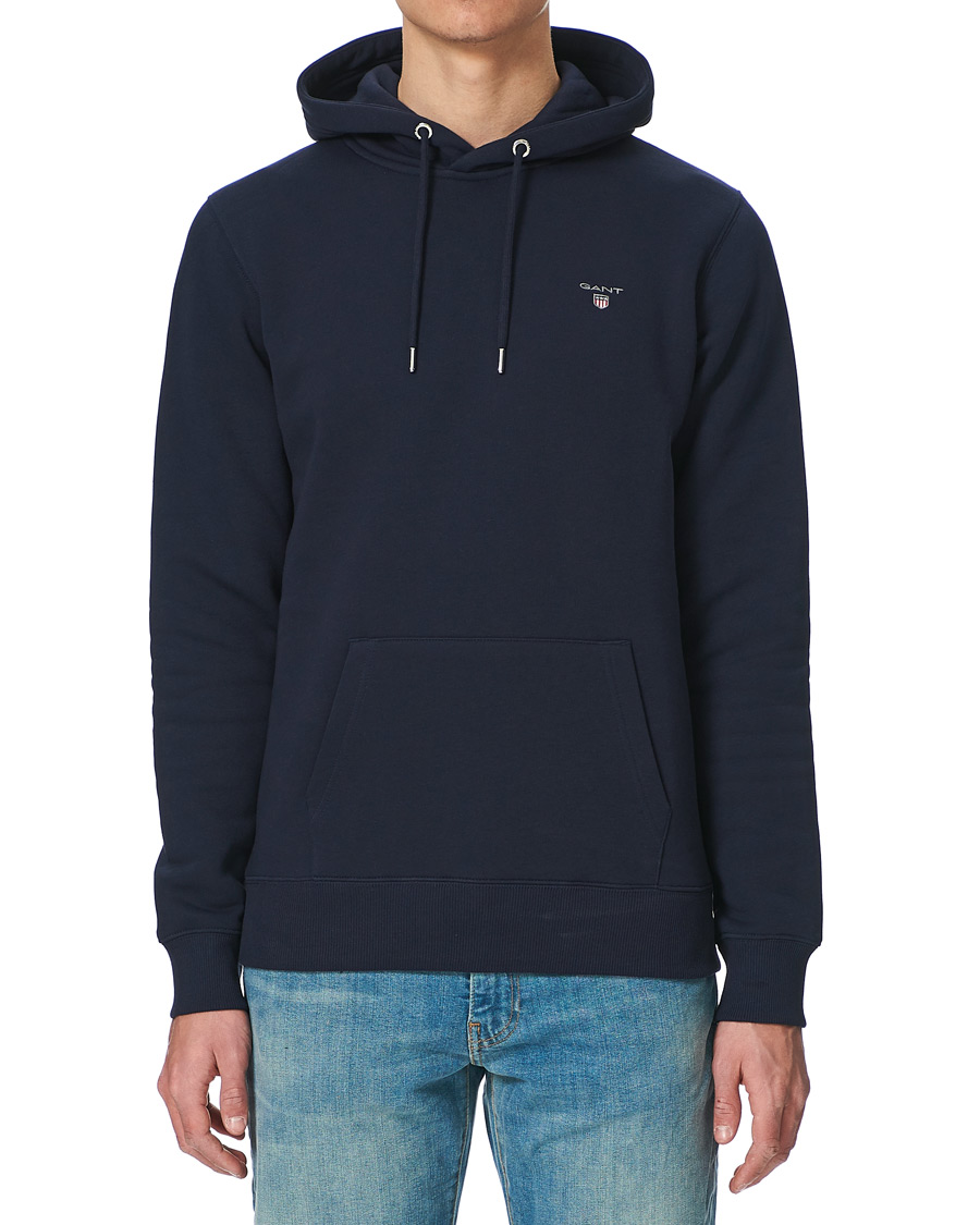 Men | Sweaters & Knitwear | Gant | Original Shield Logo Hoodie Evening Blue