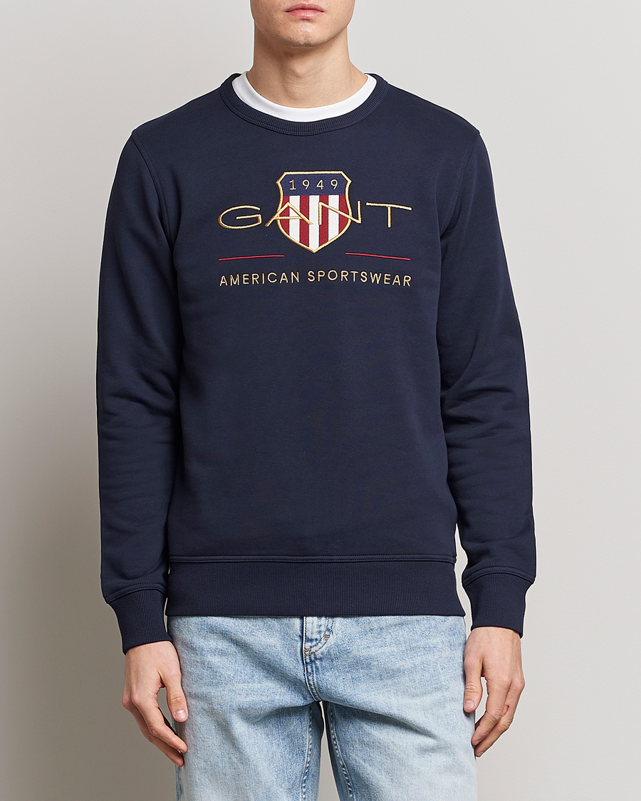 Men |  | GANT | Archive Shield Crew Neck Sweatershirt Evening Blue