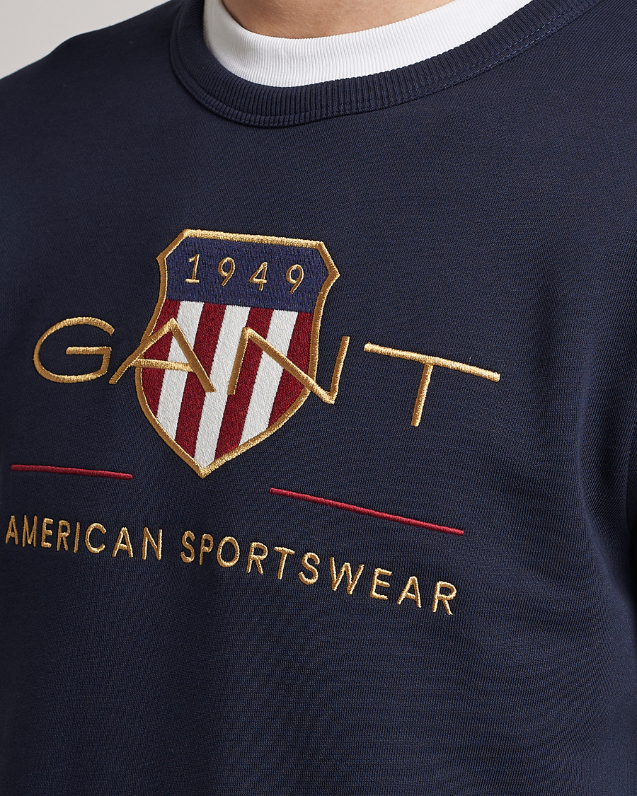 Men | Sweaters & Knitwear | GANT | Archive Shield Crew Neck Sweatershirt Evening Blue