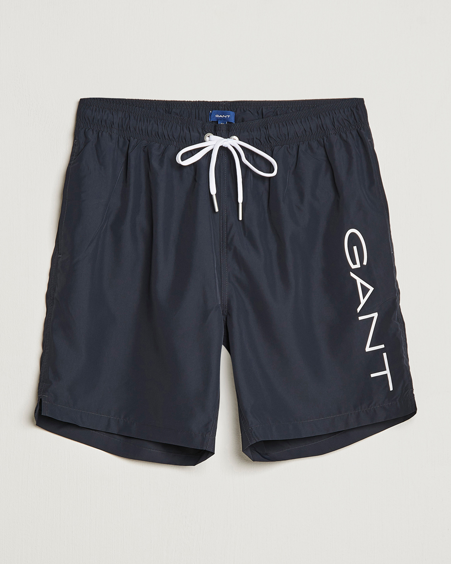 Men | Swimwear | GANT | Lightweight Logo Swimshorts Black