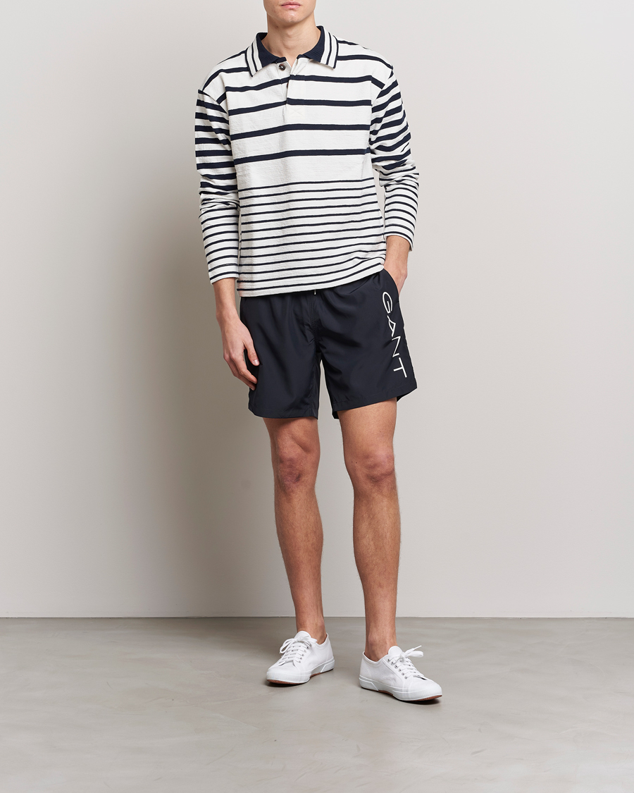 Men | Swimwear | GANT | Lightweight Logo Swimshorts Black