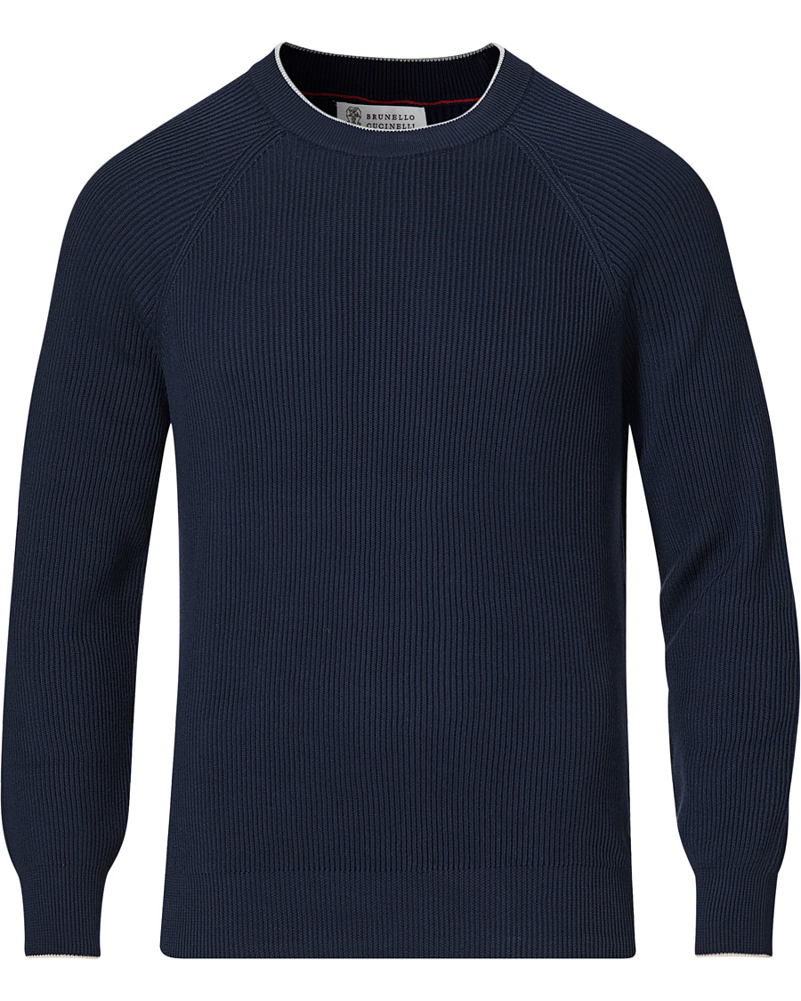 Men | Sweaters & Knitwear | Brunello Cucinelli | Rib Stitch Navy
