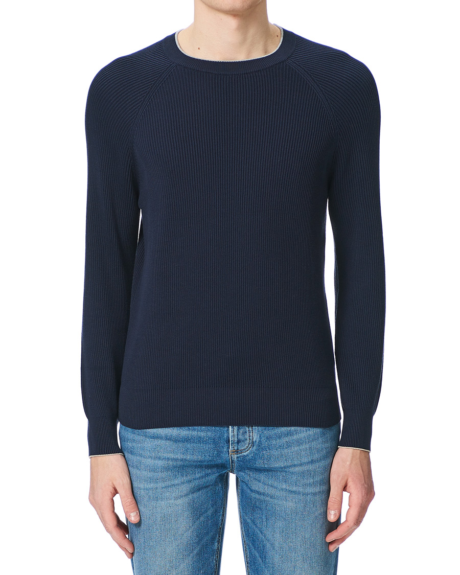 Men | Sweaters & Knitwear | Brunello Cucinelli | Rib Stitch Navy