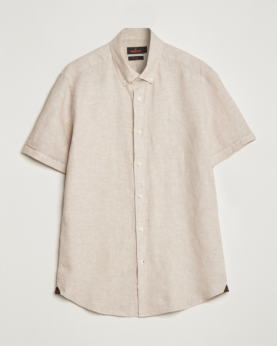 Men | Shirts | Morris | Douglas Linen Short Sleeve Shirt Khaki