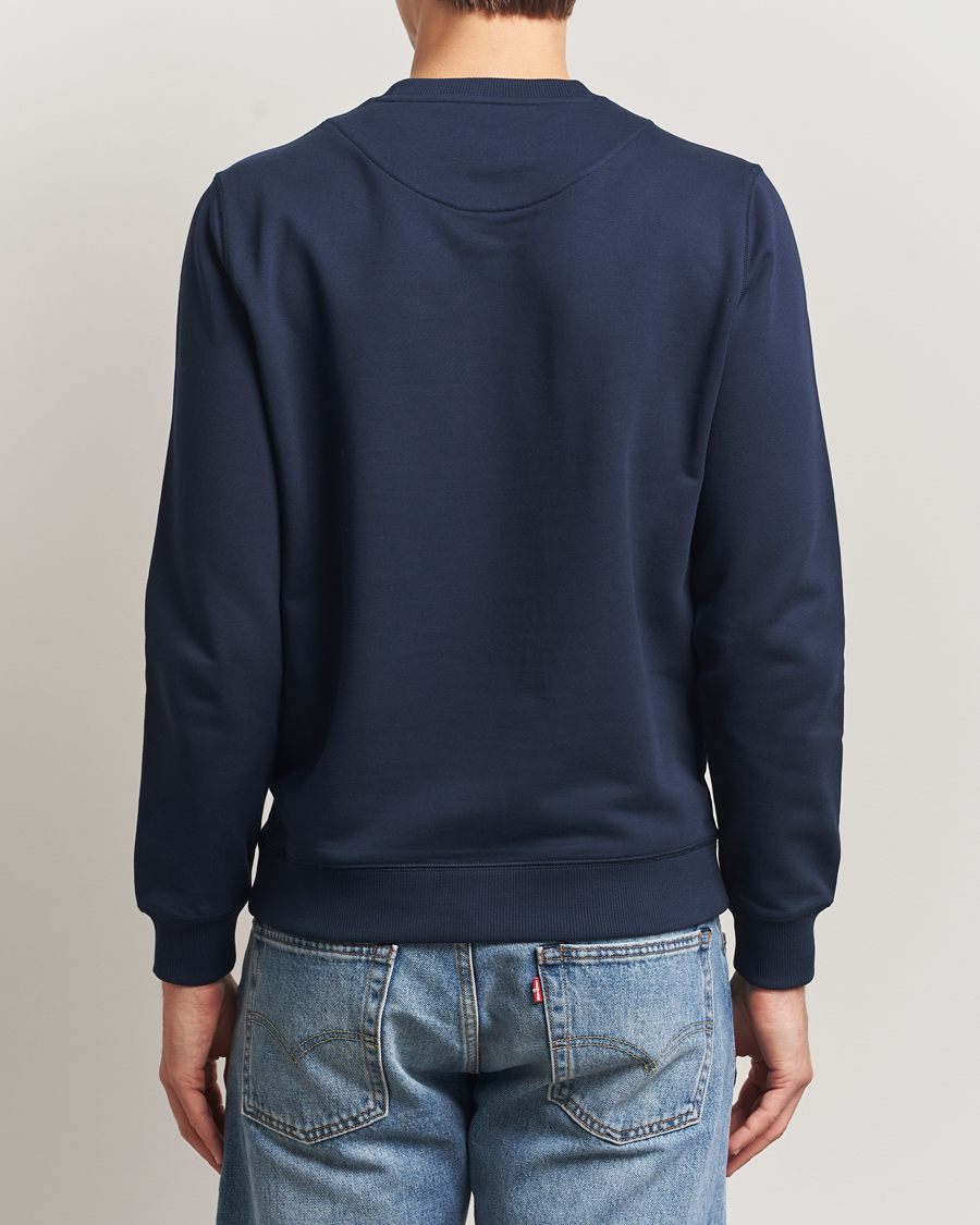 Men | Sweaters & Knitwear | Stenströms | Cotton Collage Crew Neck Navy