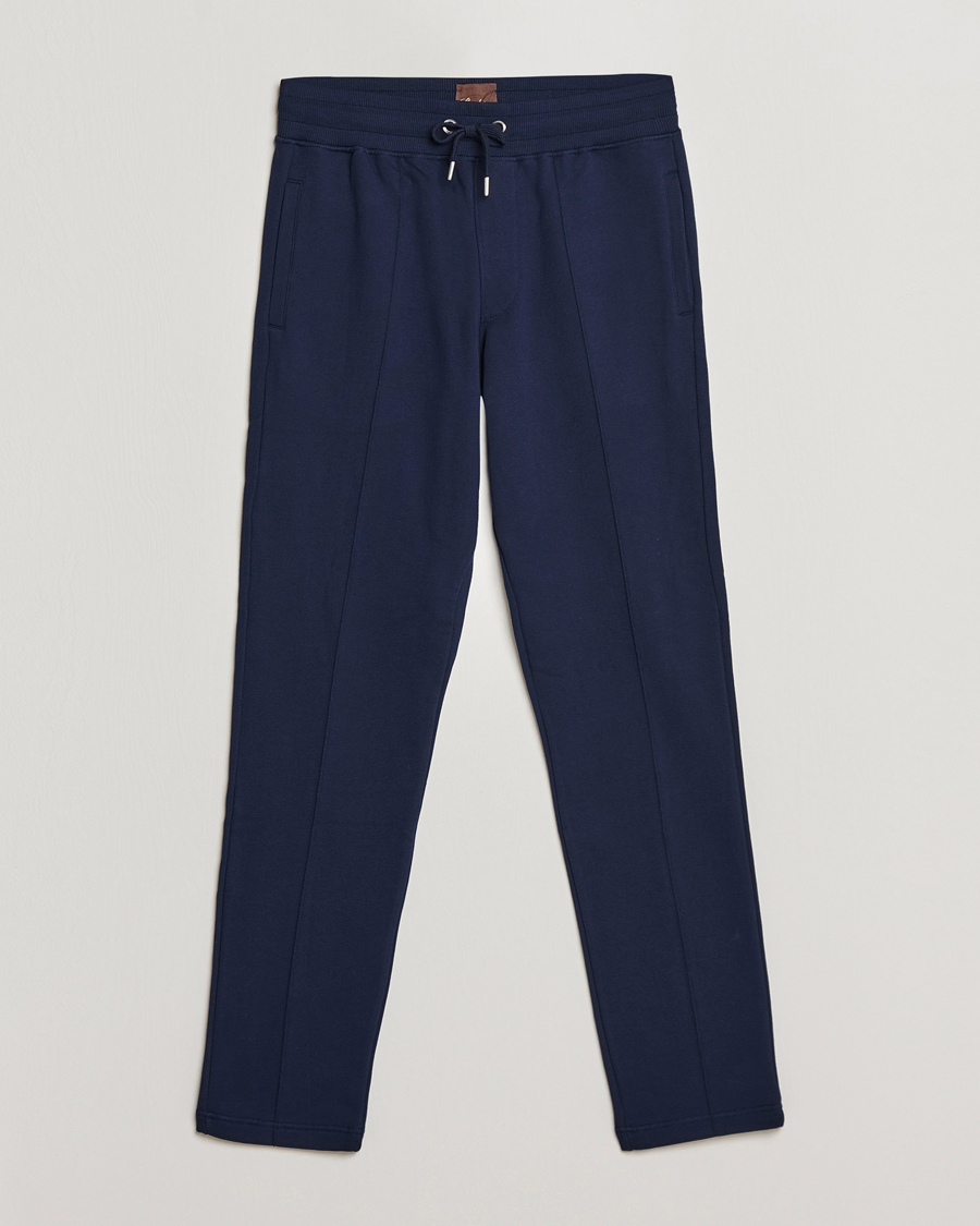 Men | Sweatpants | Stenströms | Cotton Jersey Pants Navy