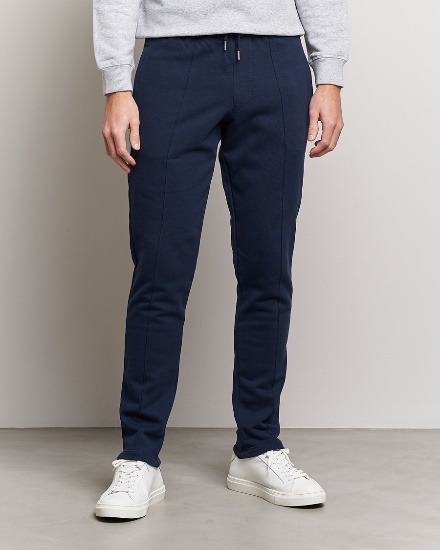 Men | Trousers | Stenströms | Cotton Jersey Pants Navy