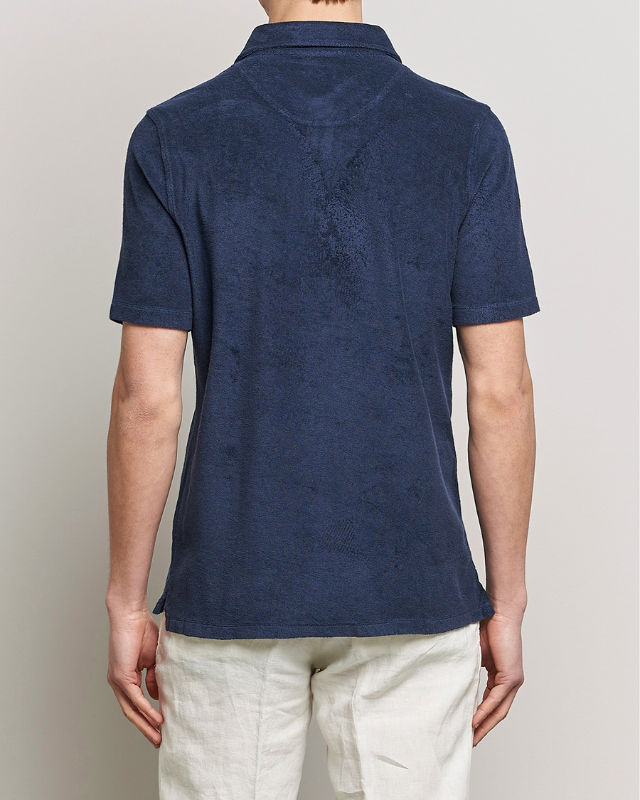 Men | Polo Shirts | Stenströms | Terry Cotton Poloshirt Navy