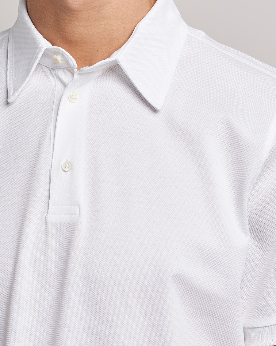Men | Polo Shirts | Stenströms | Cotton Polo Shirt White