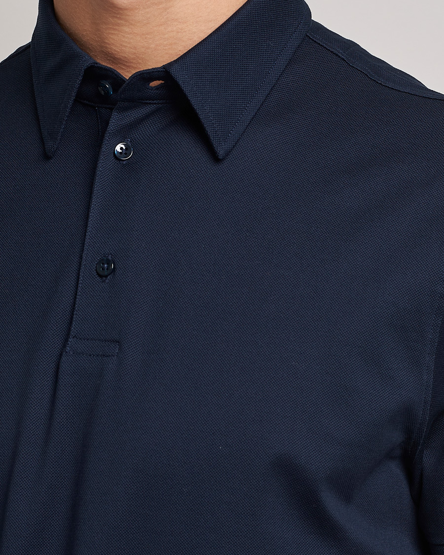 Men | Polo Shirts | Stenströms | Cotton Polo Shirt Navy