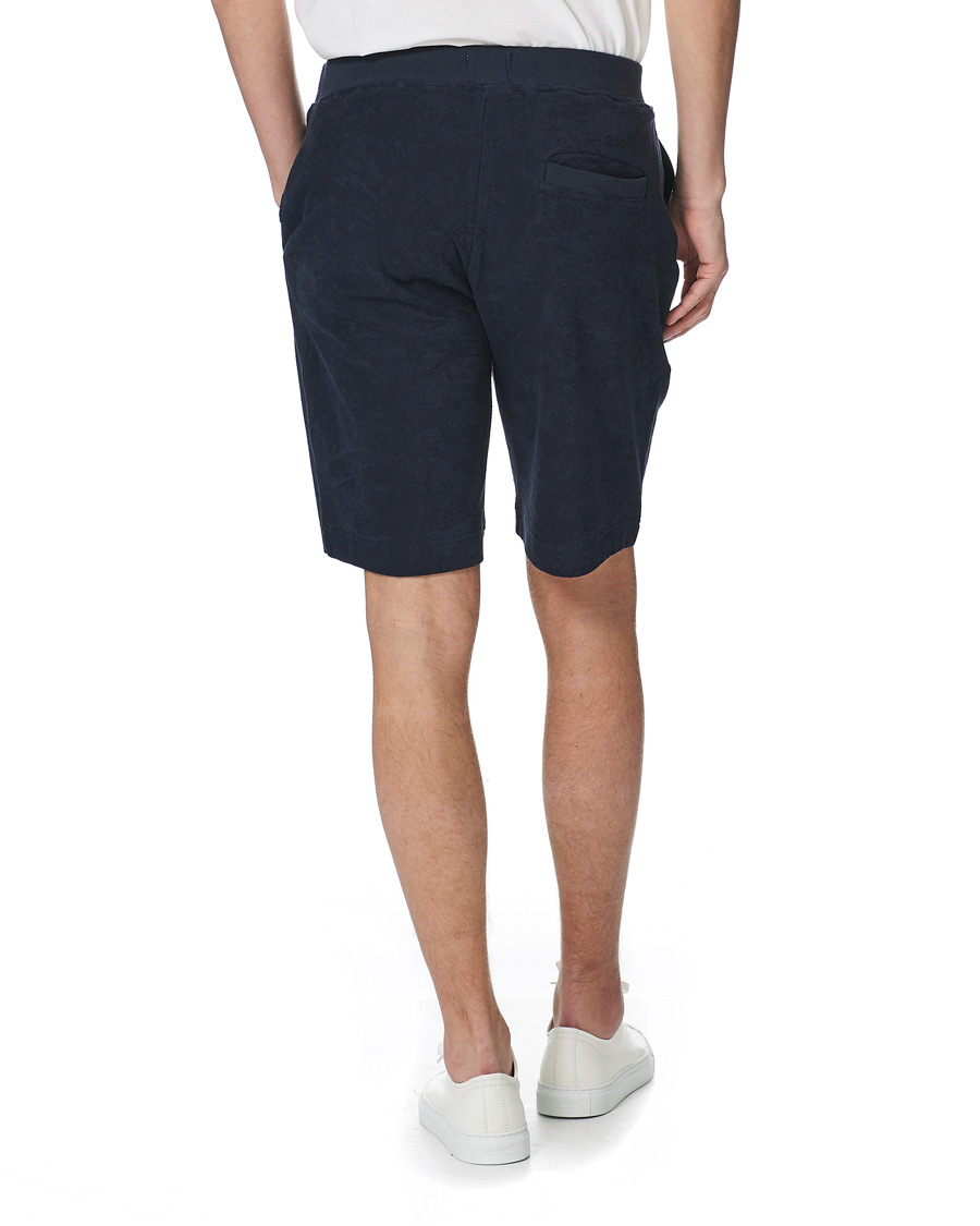 Men | Shorts | Sunspel | Organic Cotton Towelling Shorts Navy