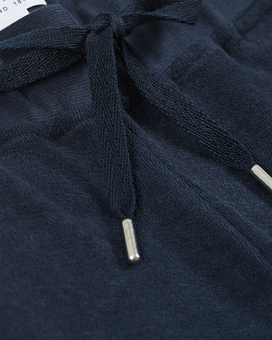 Men | Shorts | Sunspel | Organic Cotton Towelling Shorts Navy