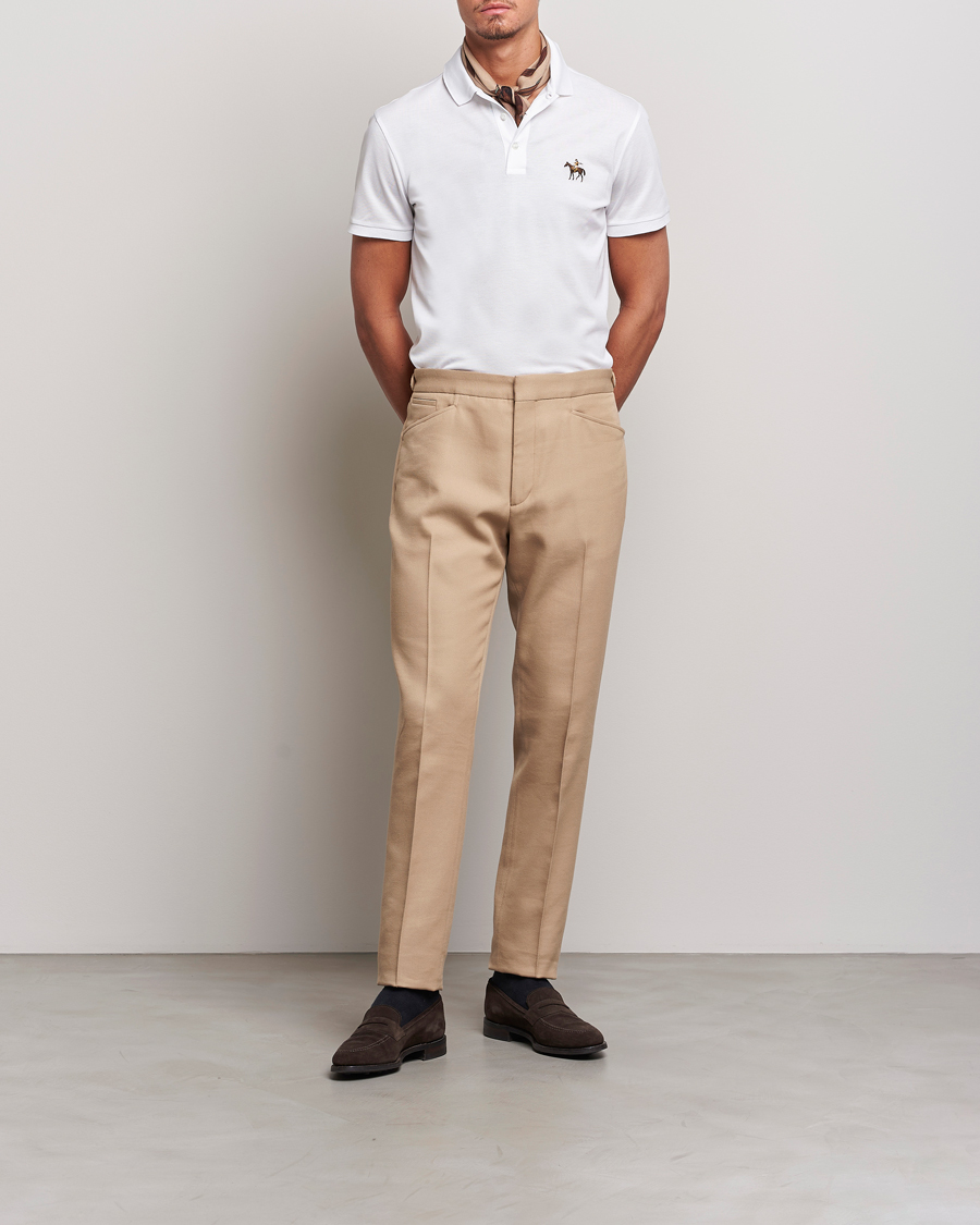 Men | Polo Shirts | Ralph Lauren Purple Label | Mercerized Cotton Polo Classic White