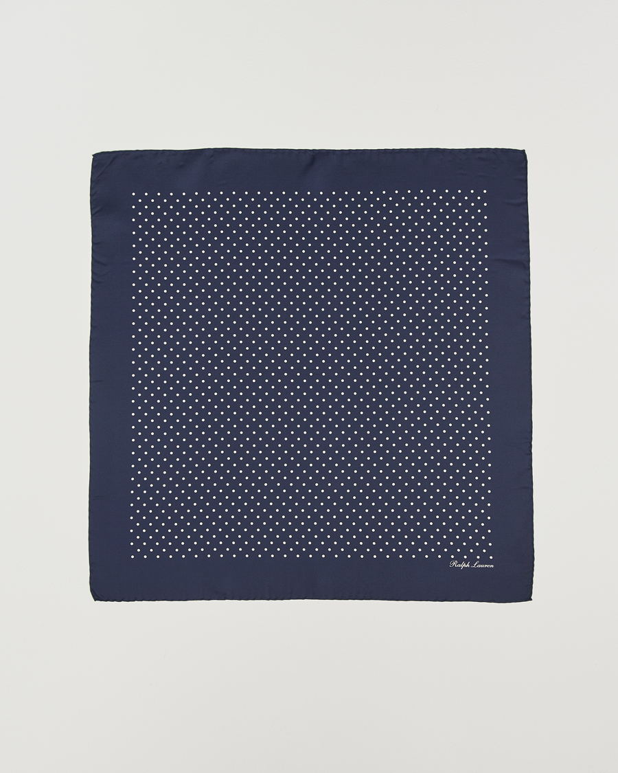 Ralph Lauren Purple Label Printed Dot Scarf Navy at CareOfCarl.com