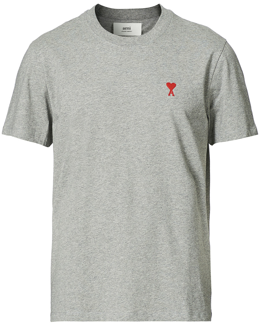 Men | T-Shirts | AMI | Heart Short Sleeve Tee Heather Grey