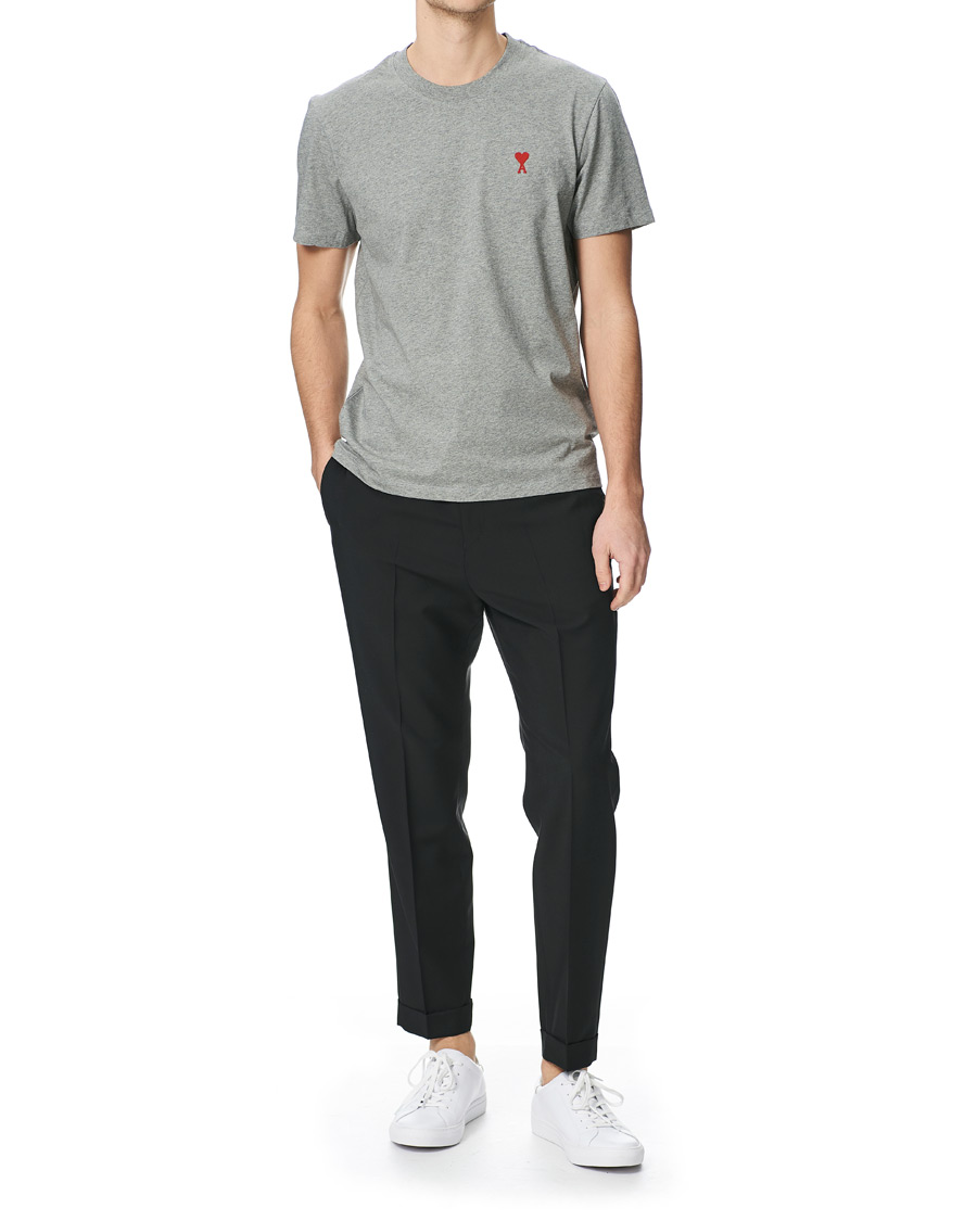 Men | T-Shirts | AMI | Heart Short Sleeve Tee Heather Grey