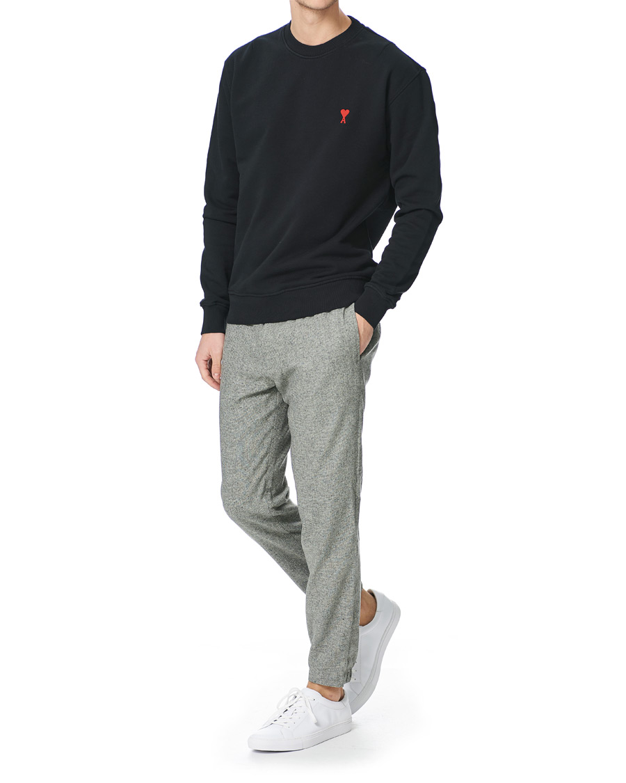 Men | Sweaters & Knitwear | AMI | Heart Logo Sweatshirt Black