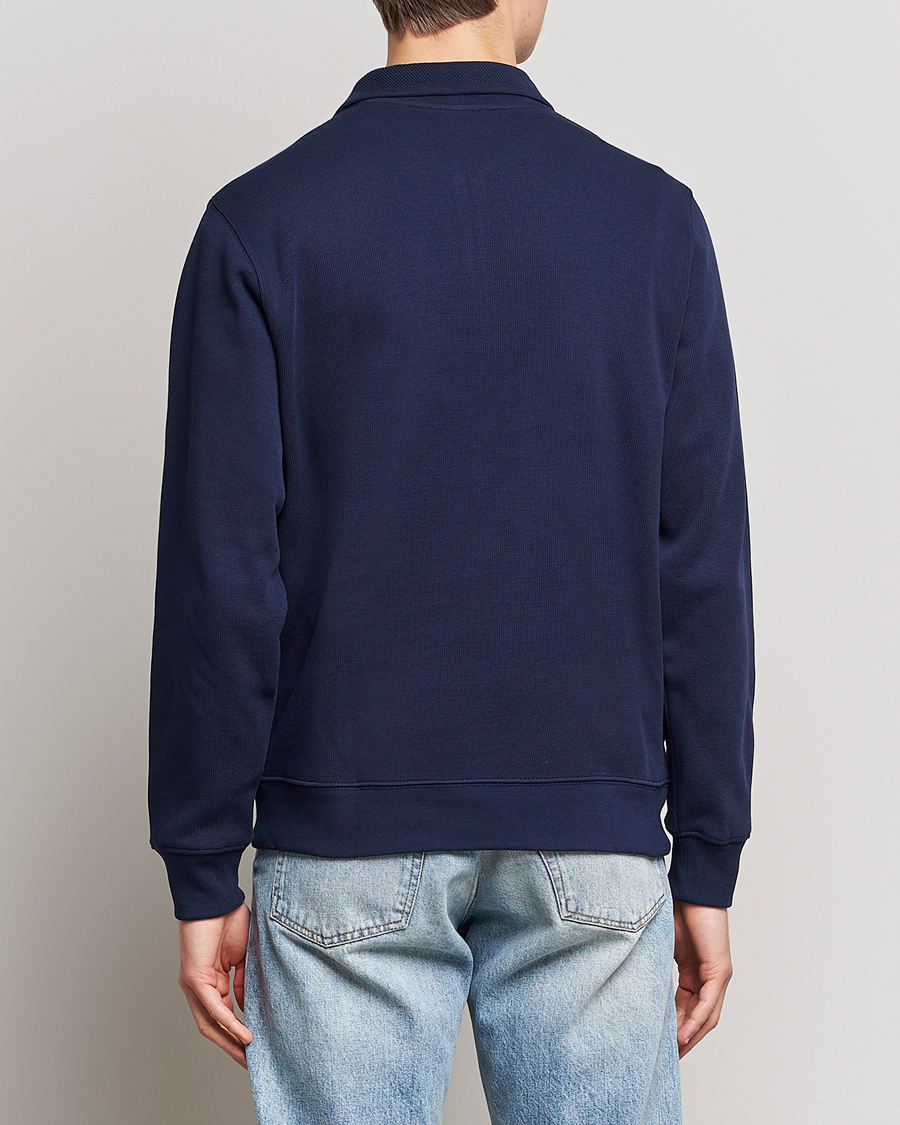 Men | Sweaters & Knitwear | Lacoste | Rib Interlock Half Zip Navy