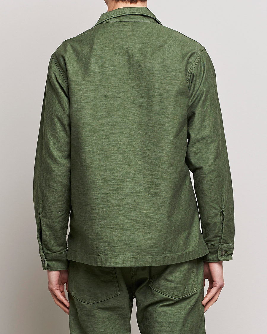 Men | Shirts | orSlow | Cotton Sateen US Army Overshirt Green