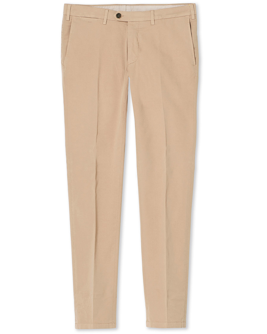 Men | Trousers | Canali | Cotton Stretch Chinos Beige