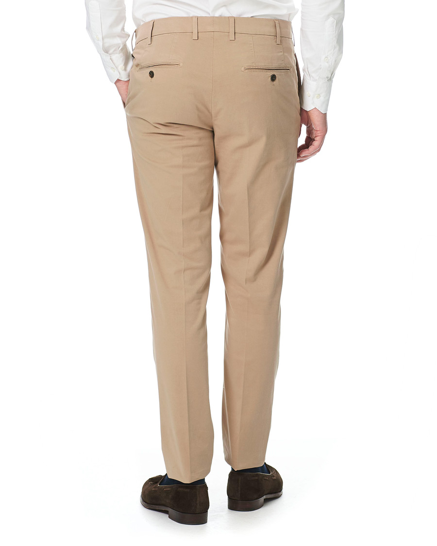 Men | Trousers | Canali | Cotton Stretch Chinos Beige