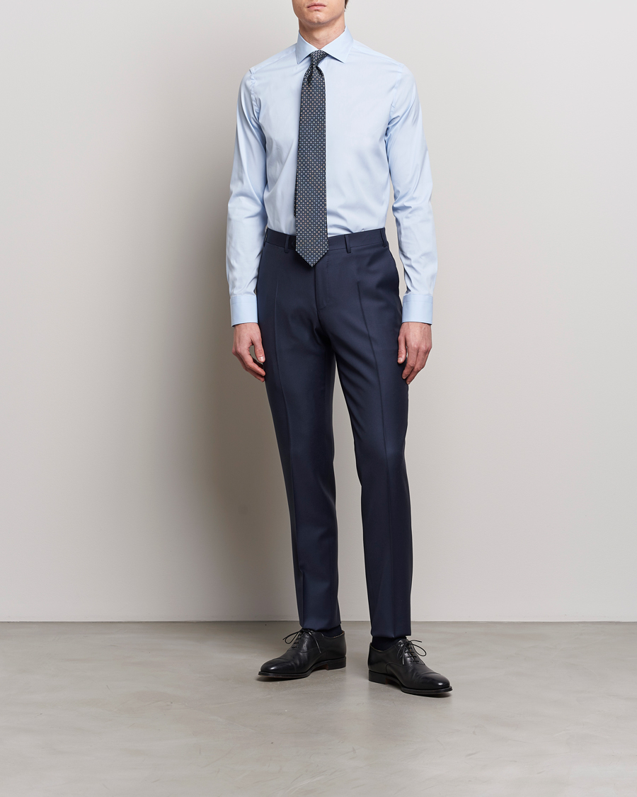 Men | Shirts | Canali | Slim Fit Cotton/Stretch Shirt Light Blue
