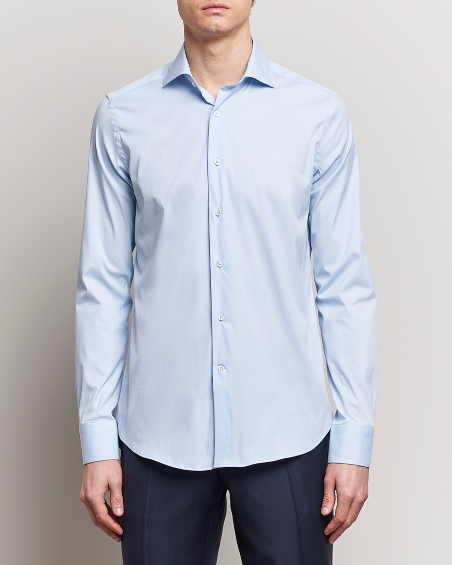 Men | Shirts | Canali | Slim Fit Cotton/Stretch Shirt Light Blue