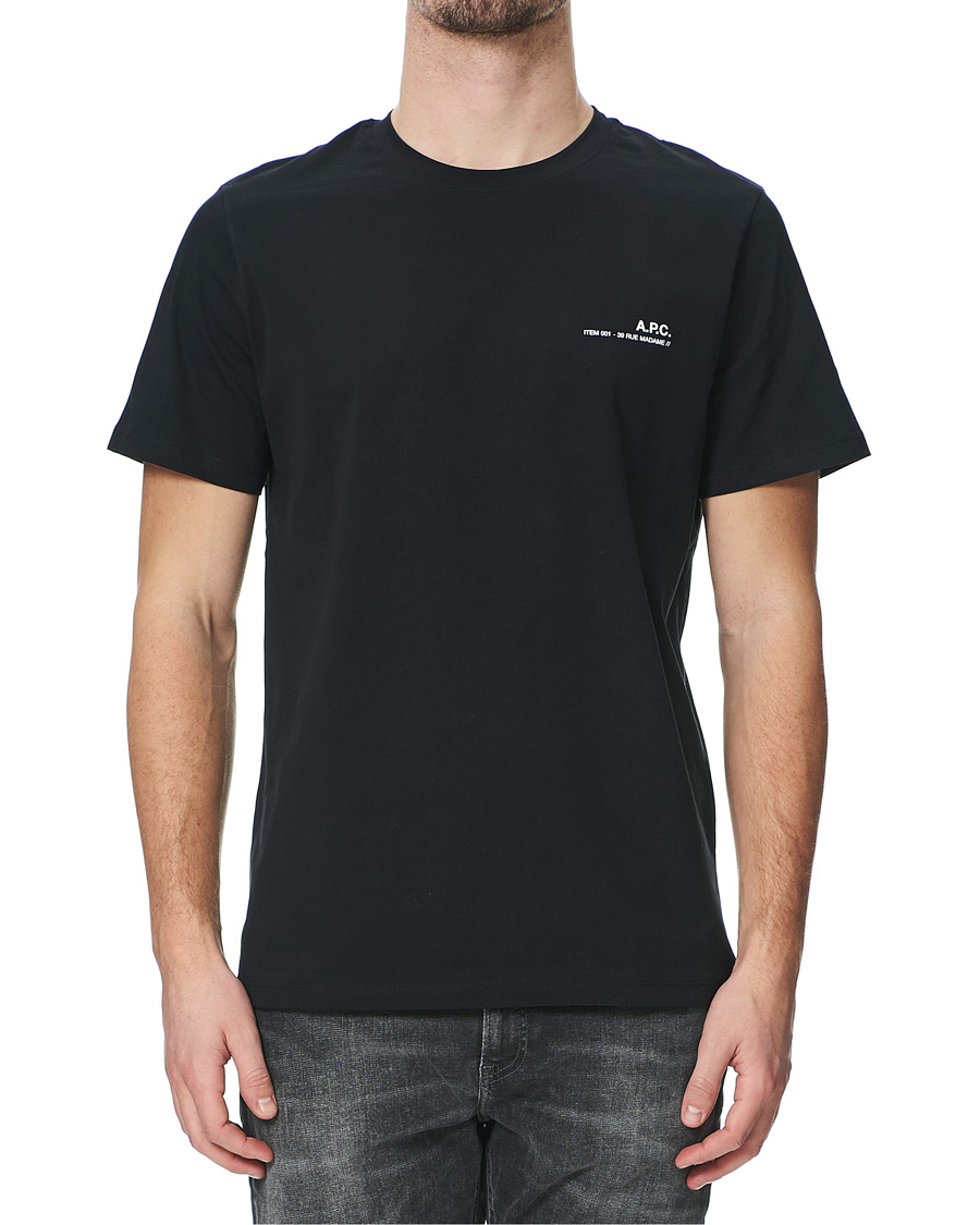Men | T-Shirts | A.P.C. | Item Short Sleeve T-Shirt Black