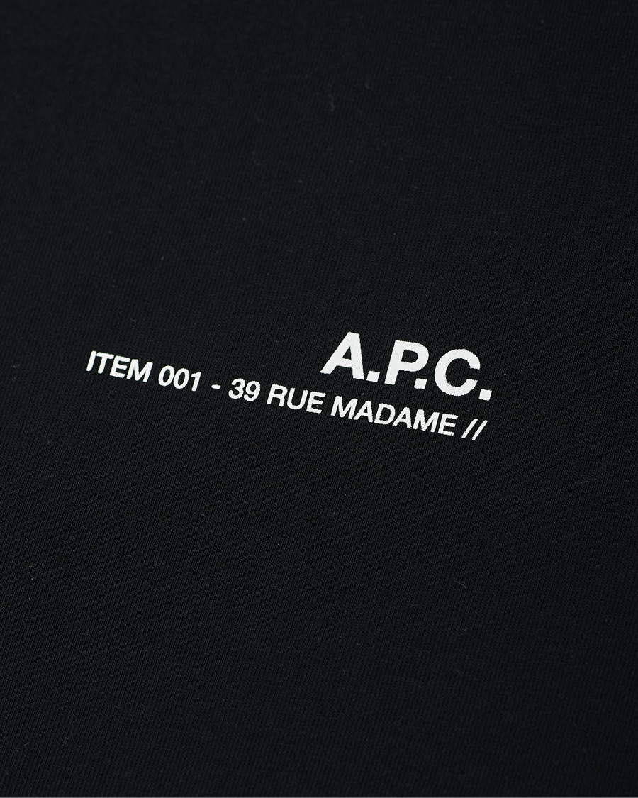 Men | T-Shirts | A.P.C. | Item Short Sleeve T-Shirt Black