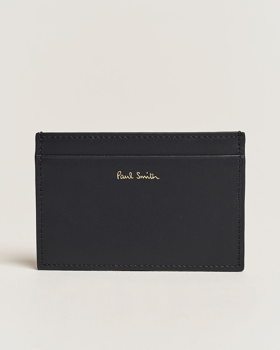 Men |  | Paul Smith | Stripe Leather Cardholder Black