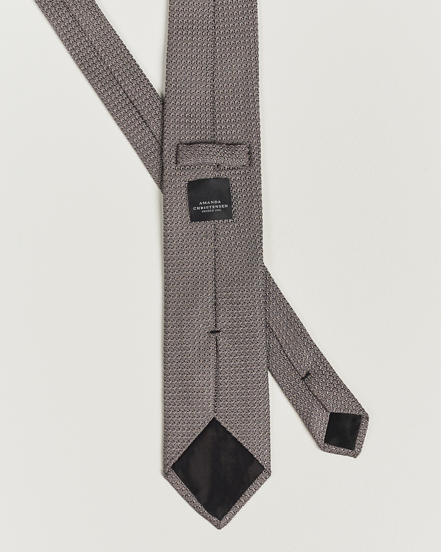 Men | Ties | Amanda Christensen | Silk Grenadine 8 cm Tie Grey