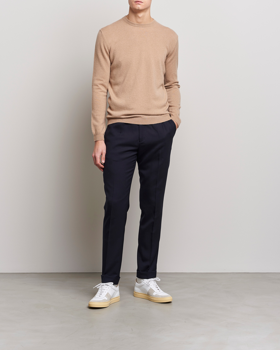 Men | Sweaters & Knitwear | People's Republic of Cashmere | Cashmere Roundneck Camel