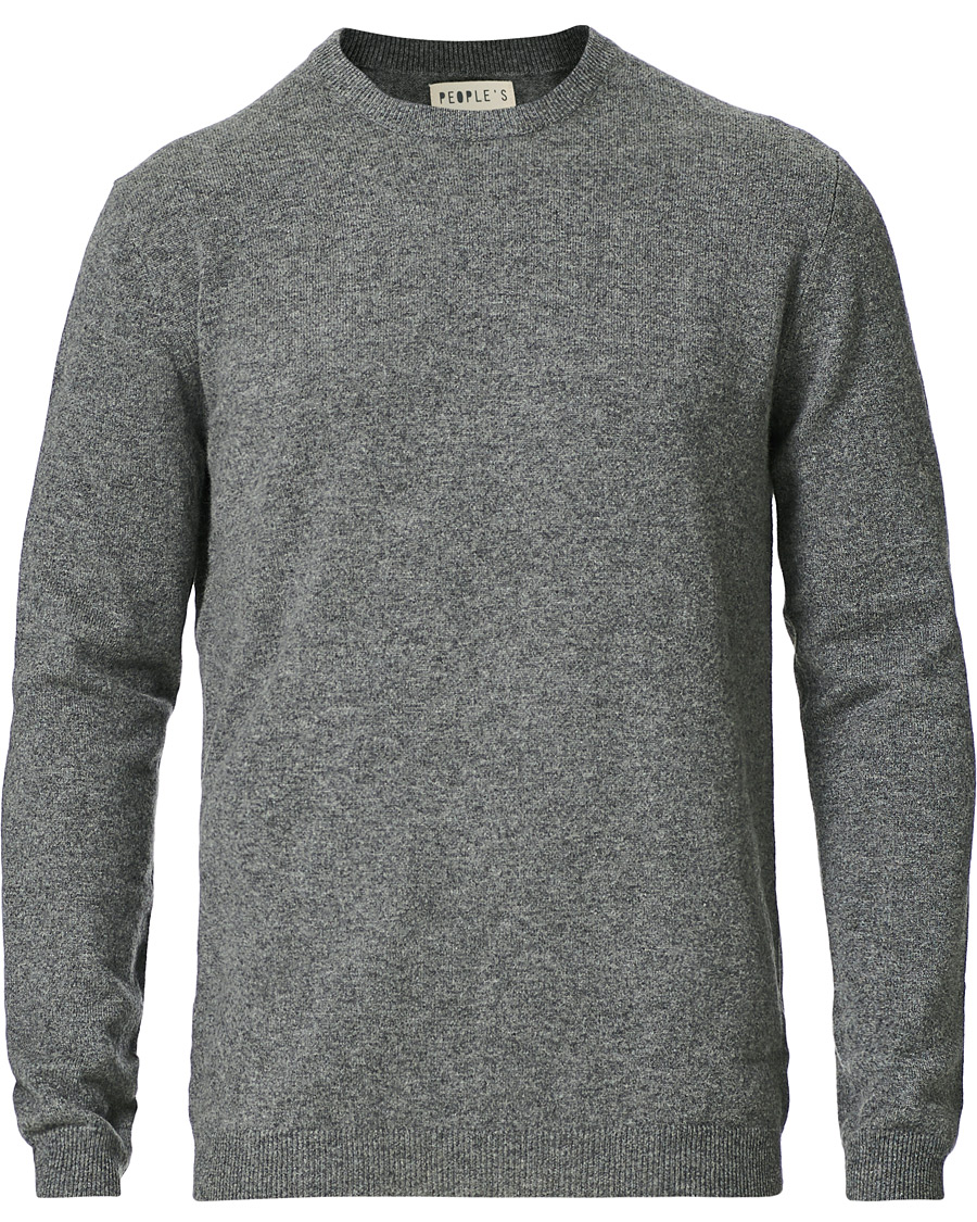 Men | Sweaters & Knitwear | People's Republic of Cashmere | Cashmere Roundneck Heather Grey