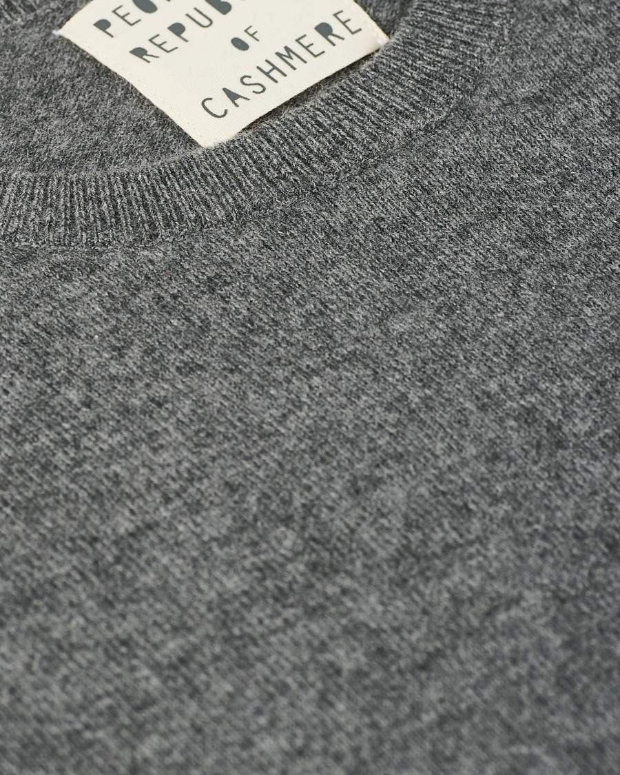 Men | Sweaters & Knitwear | People's Republic of Cashmere | Cashmere Roundneck Heather Grey