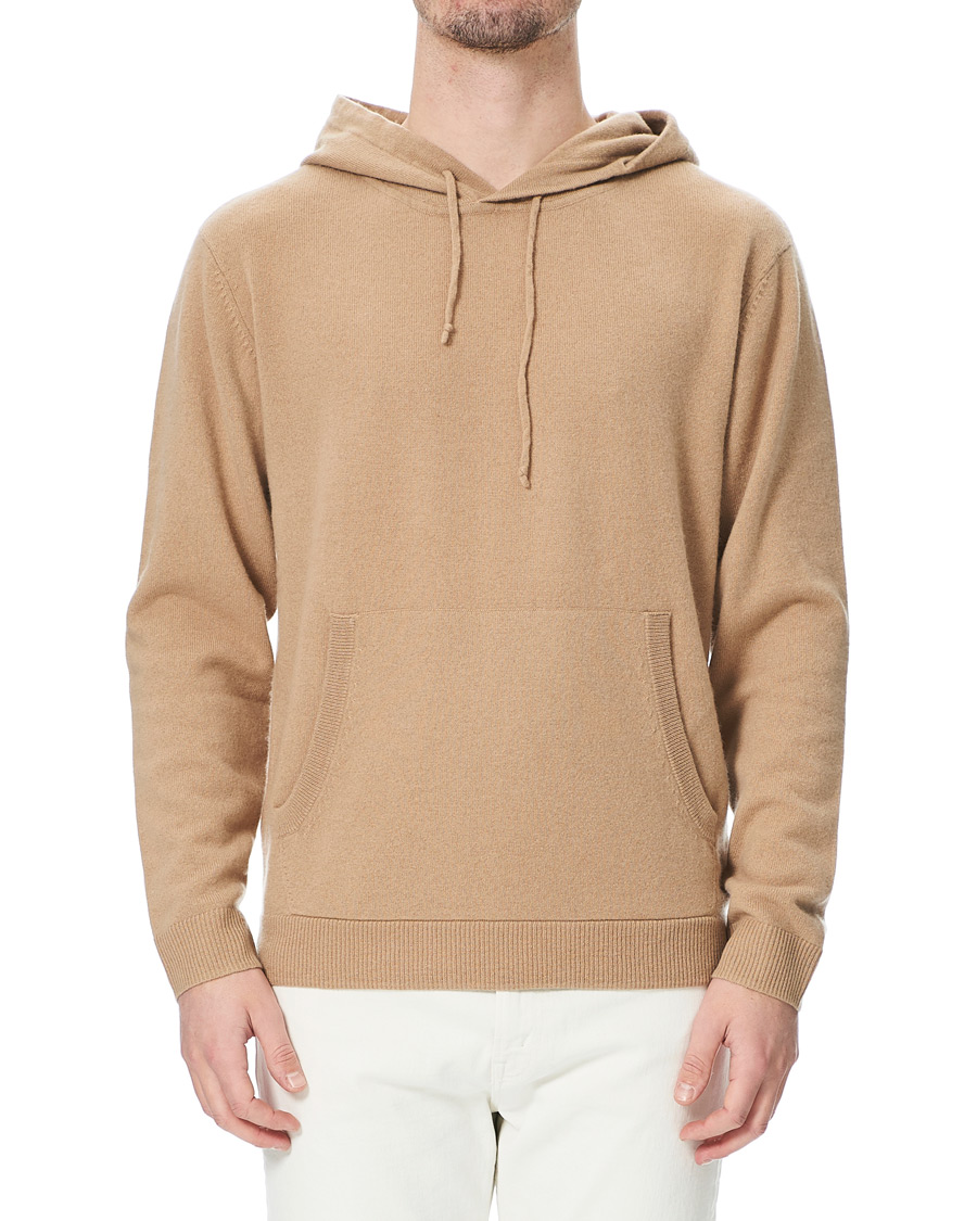 Men | Sweaters & Knitwear | People's Republic of Cashmere | Cashmere Hoodie Camel