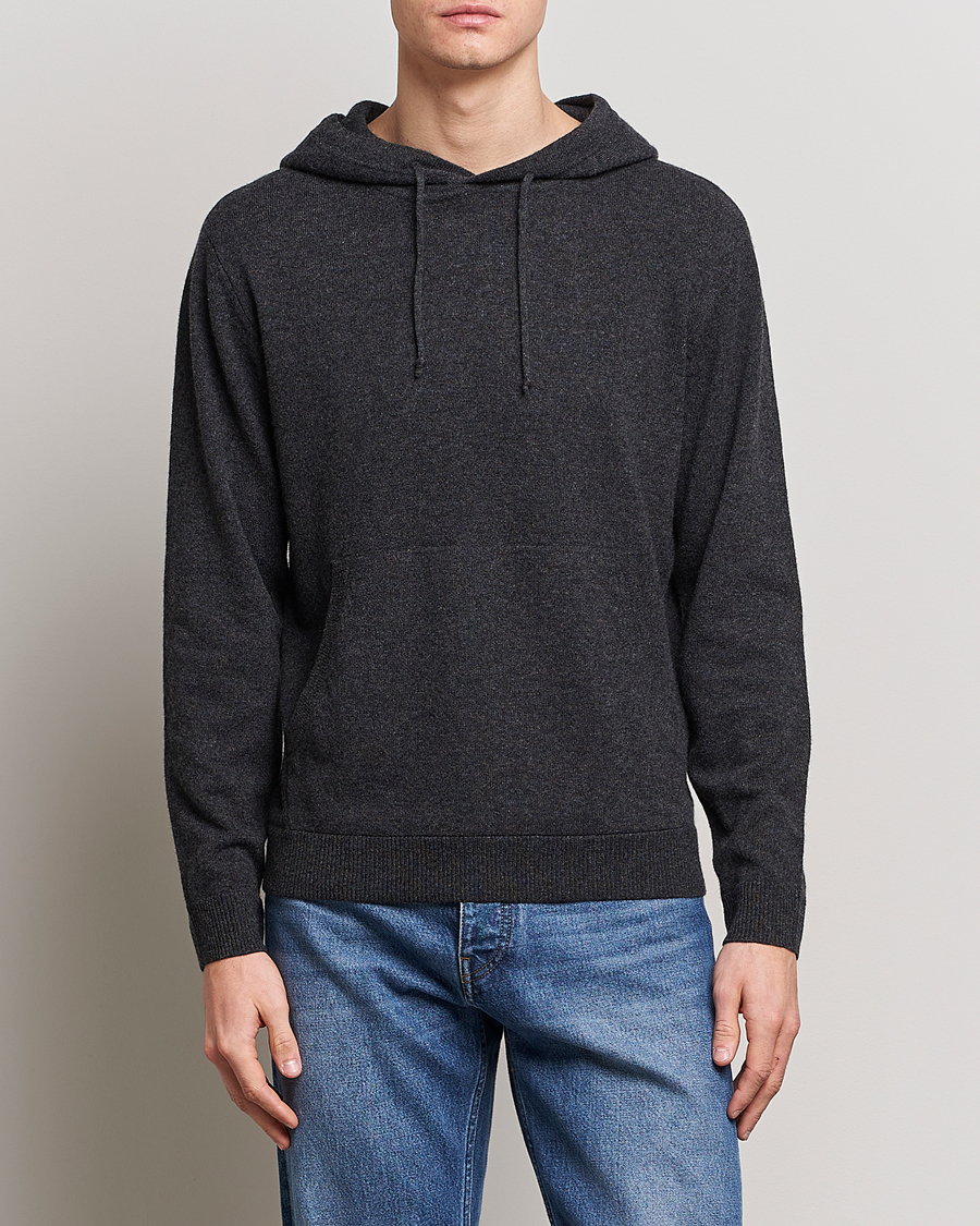 Men | Hooded Sweatshirts | People's Republic of Cashmere | Cashmere Hoodie Dark Grey