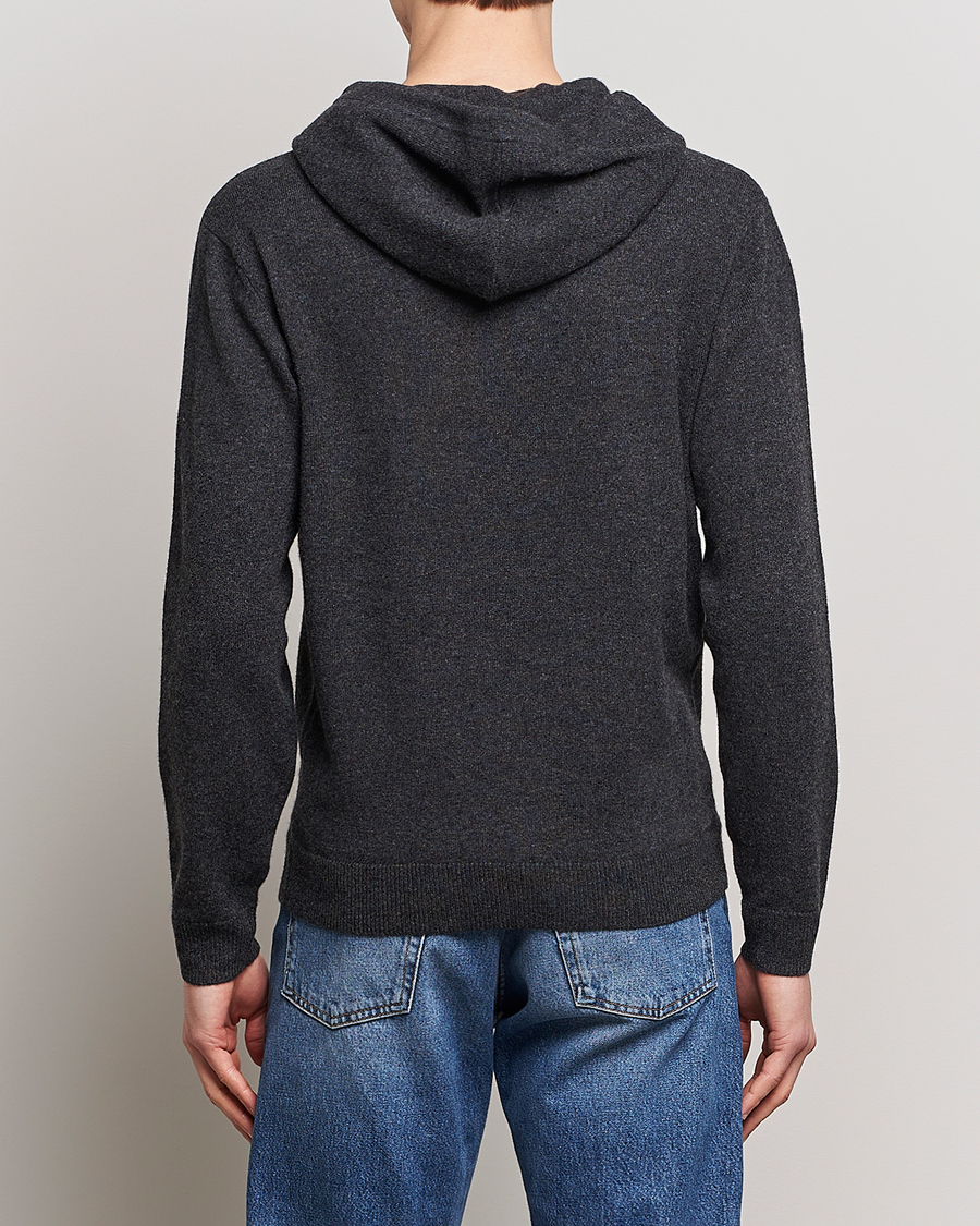 Men | Sweaters & Knitwear | People's Republic of Cashmere | Cashmere Hoodie Dark Grey